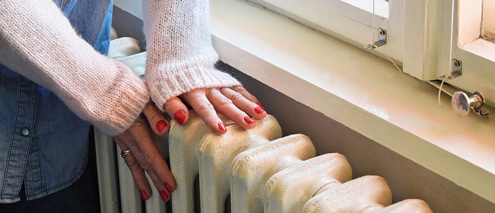 Hands on radiator